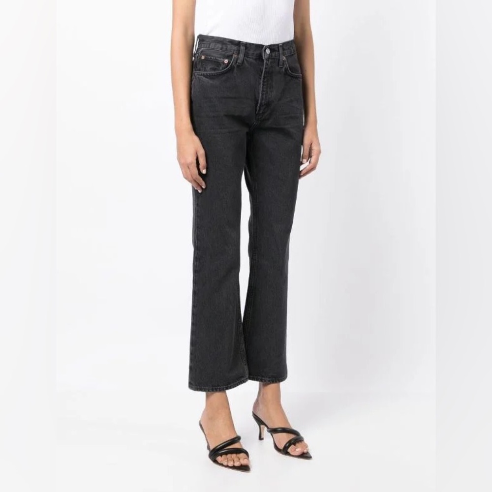 AGOLDE High Rise Bootcut Jeans Size 26 100% Organic Cotton Faded Black Wash